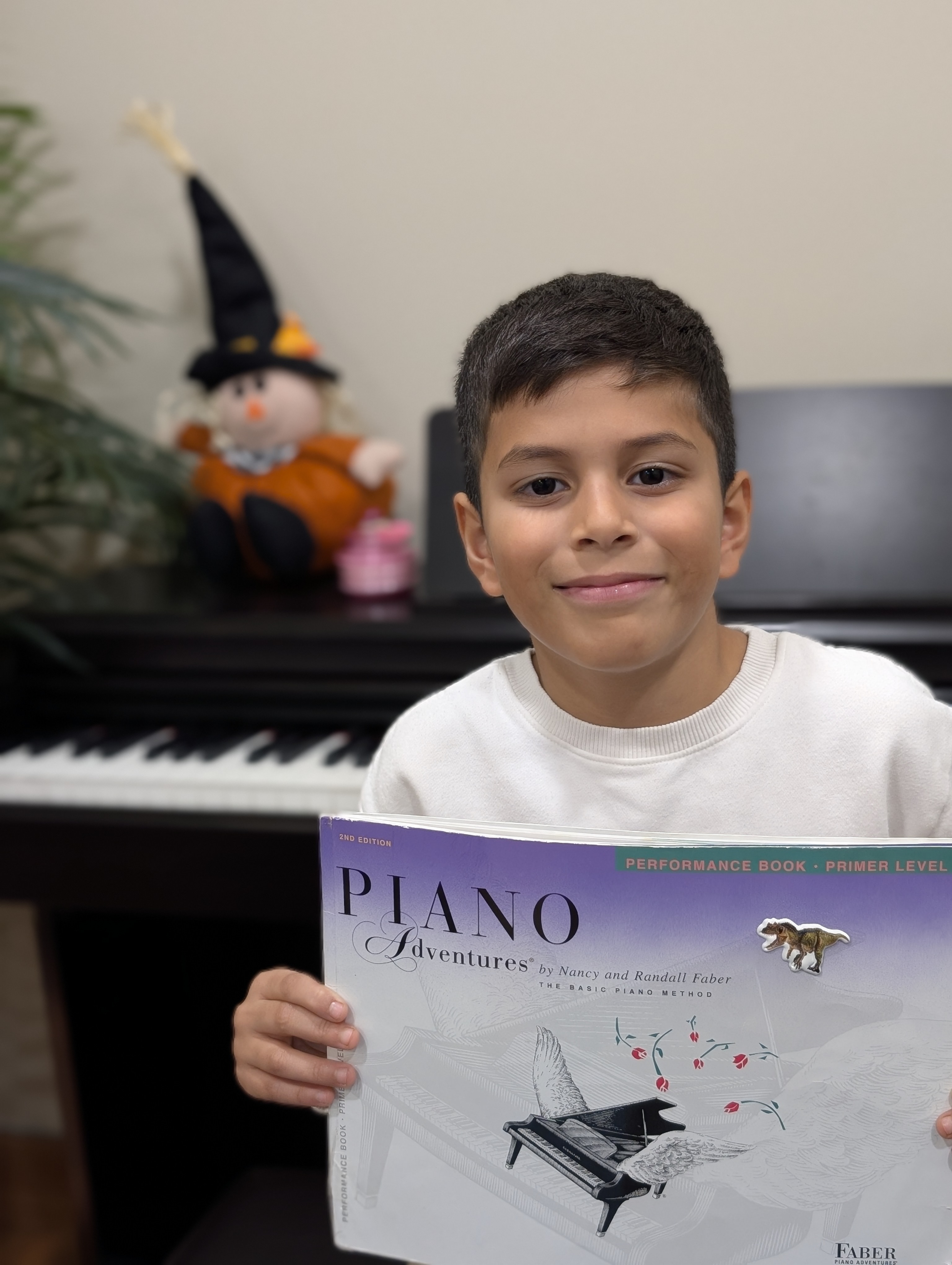 Student with completed book